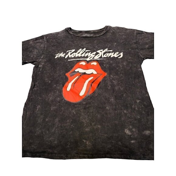 The Rolling Stones Women's T-shirt Adult Black Acid Wash Size Large - Picture 2 of 6